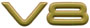 V8 badge Gold